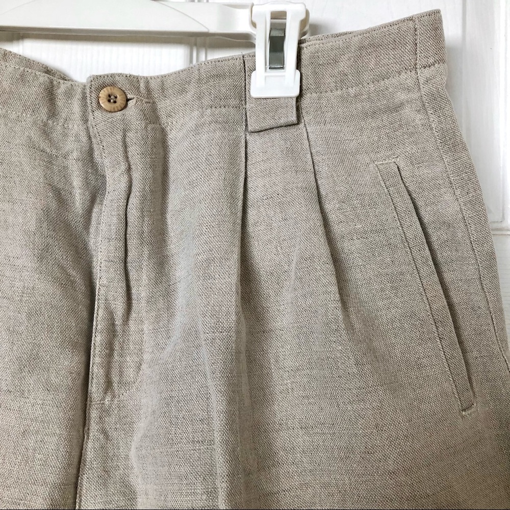 Beige Linen Vintage Shorts